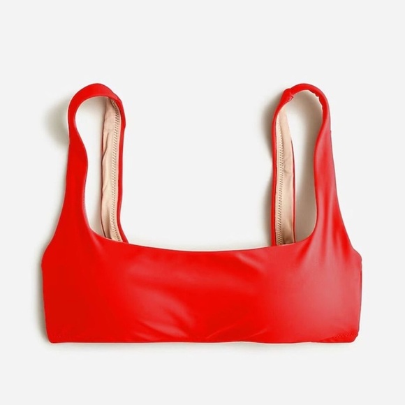 J. Crew Women’s Heritage Scoopneck Bikini Top BX611 Size 2X In Red NWT - Picture 1 of 6